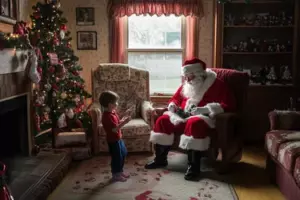 Jeg hyrede en mand til at ønske min søn en glædelig jul som julemanden, og jeg lagde mærke til, at han havde det samme fødselsmærke som min søn