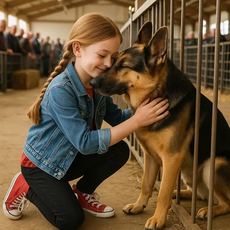 Lille pige går alene ind på politihundeauktion — Hvad der skete derefter rørte alle til tårer